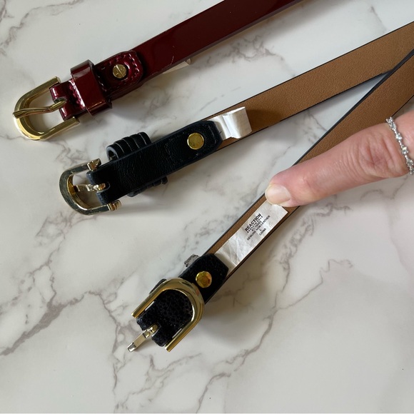 Bundle of 3 Vegan Leather Belts by Kenneth Cole Reaction, Black, Burgundy size L - Picture 13 of 16